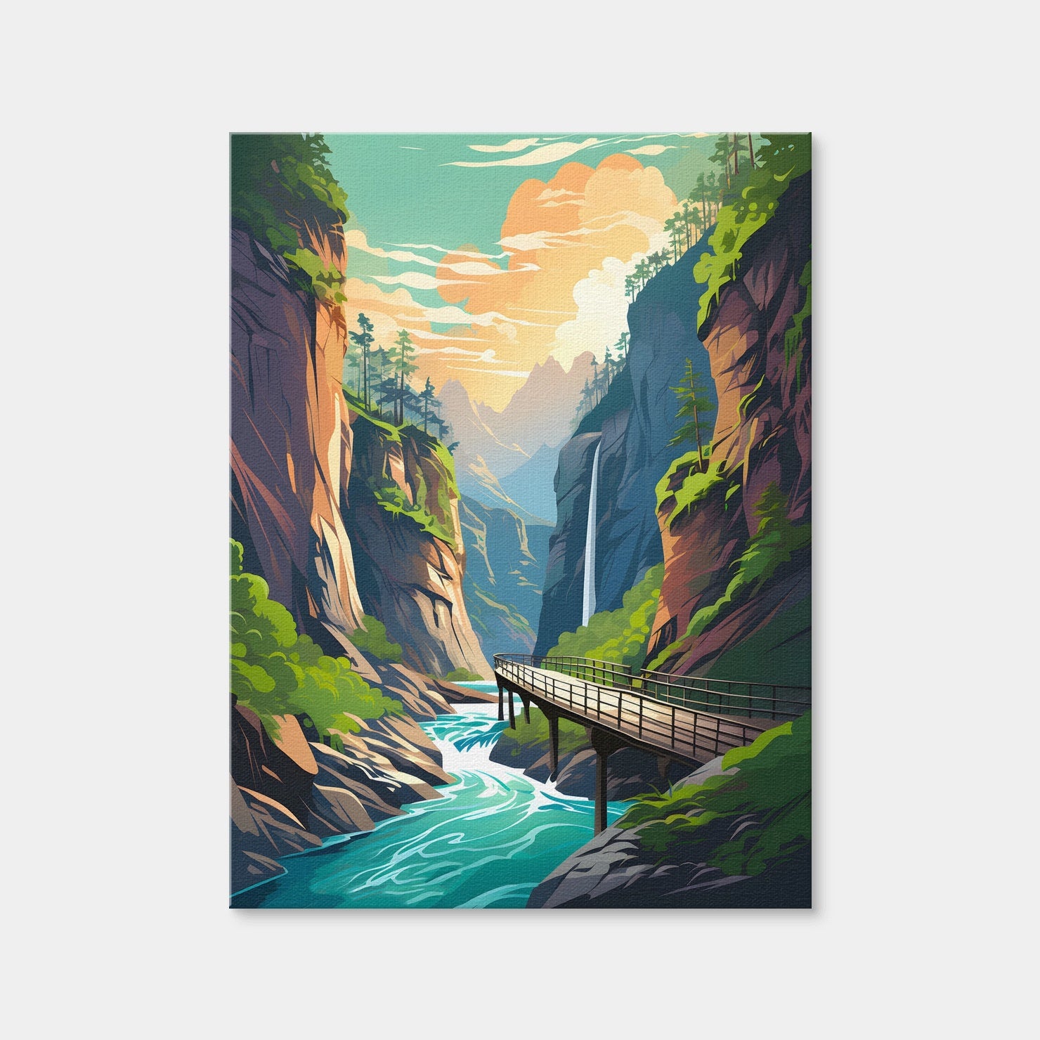 AUTO-MOCKUP WHITE | Slovenia - Vintgar Gorge | 1 Piece | Gallery Wrap Canvas | group=3x4