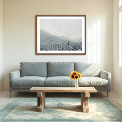 AUTO-MOCKUP ROOM | Snowy Mountains Wall Art