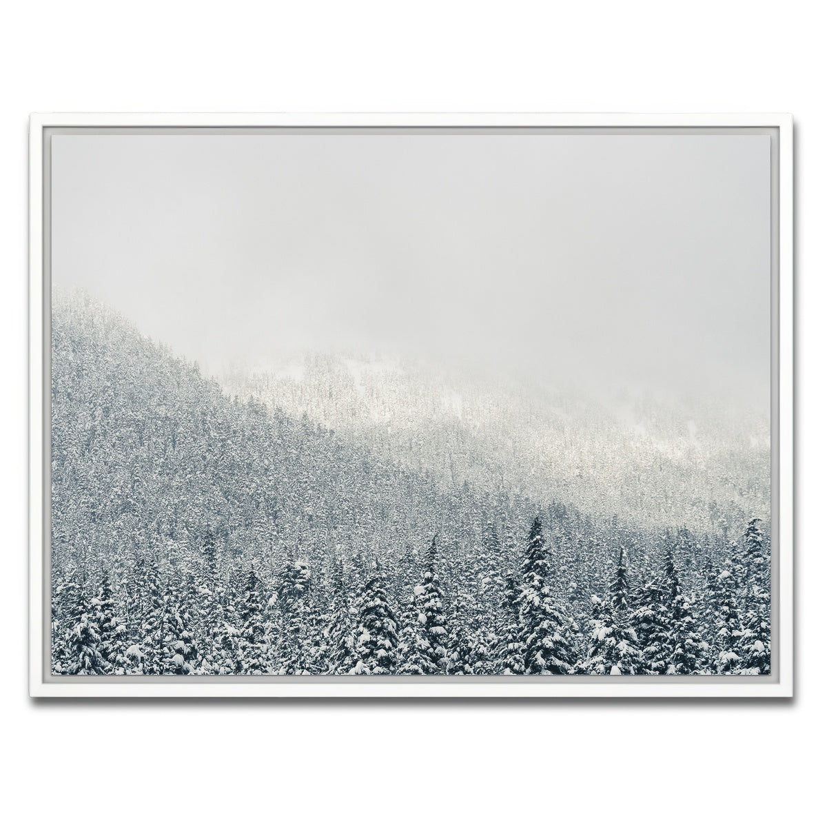AUTO-MOCKUP WHITE | Snowy Mountains | 1 Piece | White Framed Canvas | group=4x3