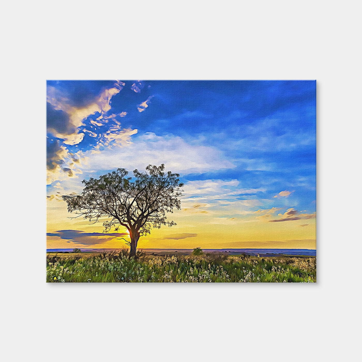 AUTO-MOCKUP WHITE | Solitary Tree At Sundown | 1 Piece | Gallery Wrap | group=4x3