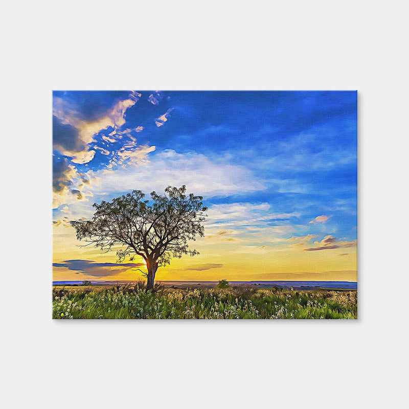 AUTO-MOCKUP WHITE | Solitary Tree At Sundown | 1 Piece | Gallery Wrap | group=4x3