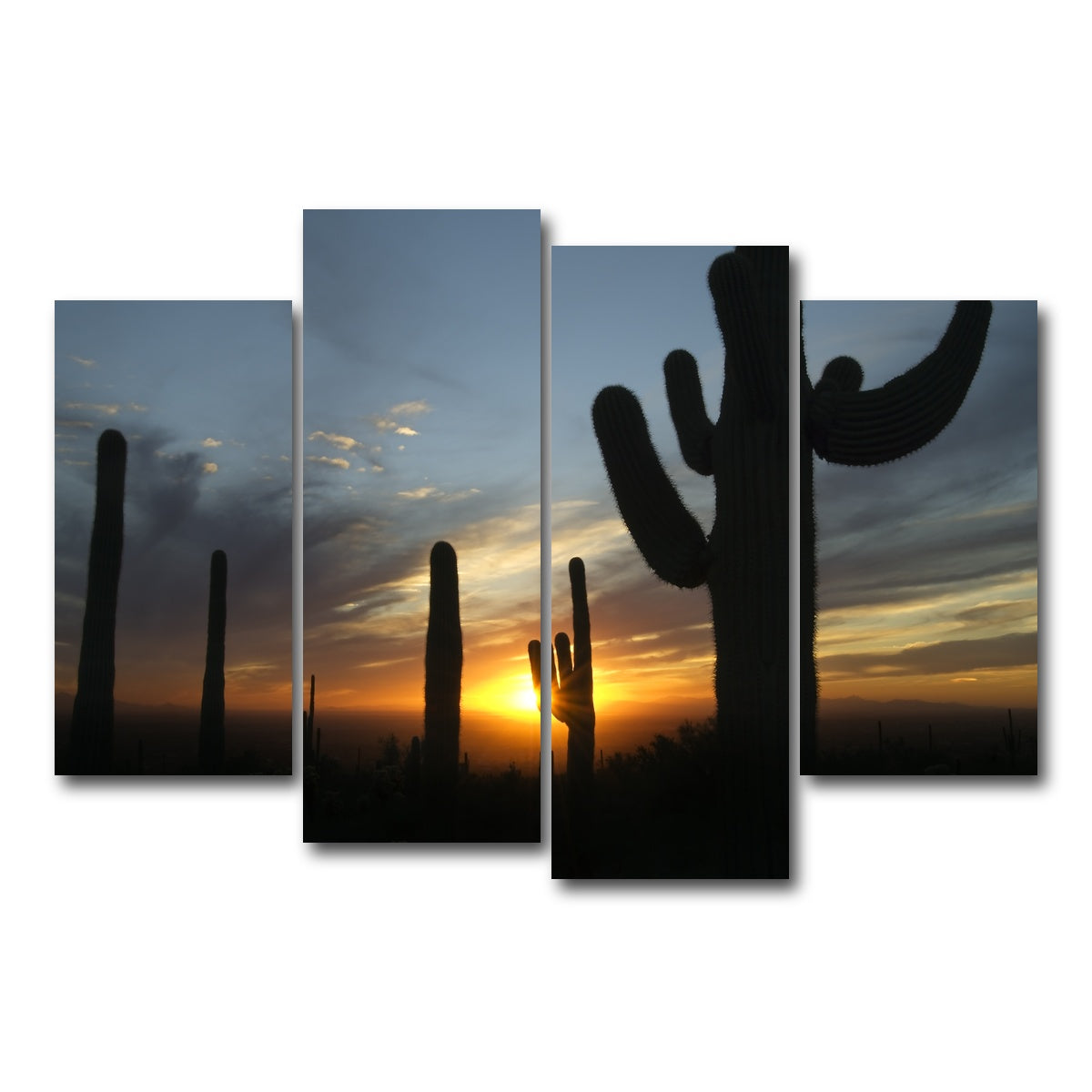 AUTO-MOCKUP WHITE | Sonoran Desert Sunset | 4 Piece | Gallery Wrap Canvas | group=4_short