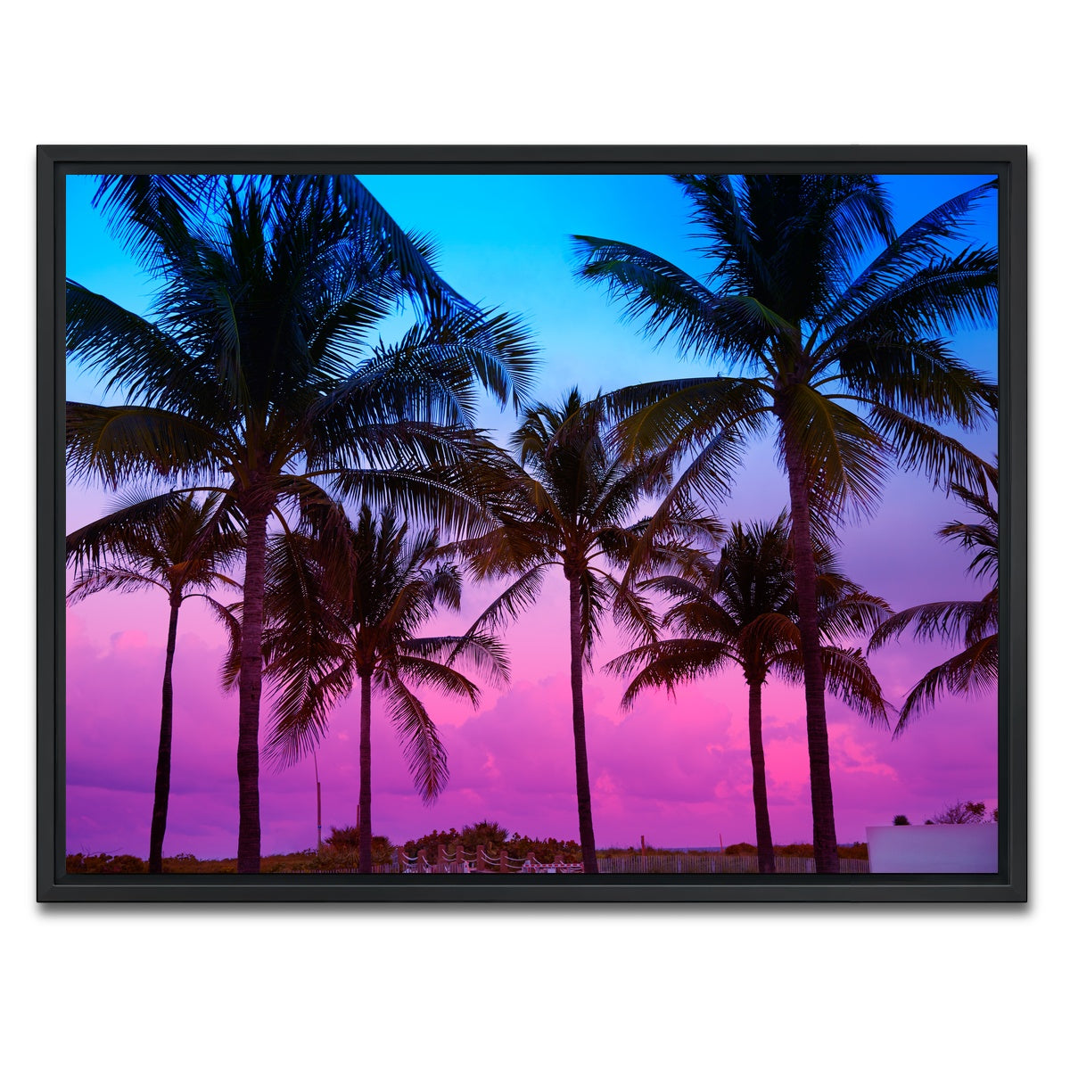 AUTO-MOCKUP WHITE | South Beach sunset | 1 Piece | Black Framed Canvas | group=4x3
