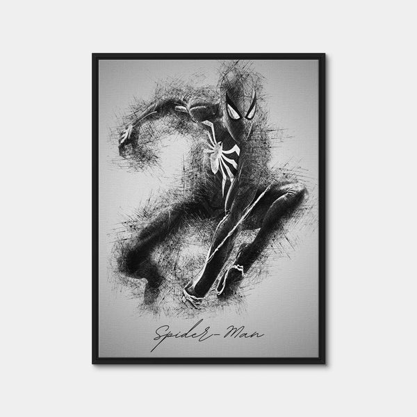 Spider-Man Sketch Wall Art — Framed Canvas Format preview
