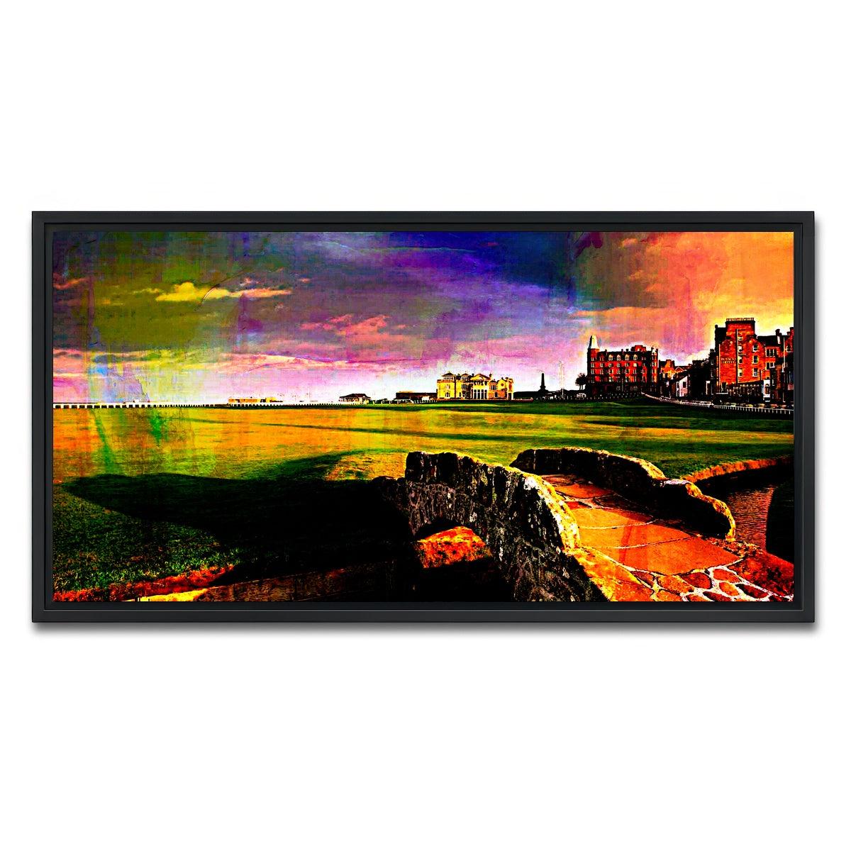 AUTO-MOCKUP WHITE | St. Andrews Old Course | 1 Piece | Black Framed Canvas | group=2x1