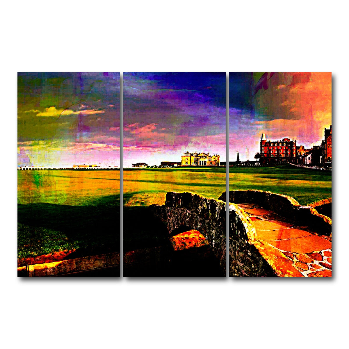 AUTO-MOCKUP WHITE | St. Andrews Old Course | 3 Piece | Gallery Wrap Canvas | group=12x24