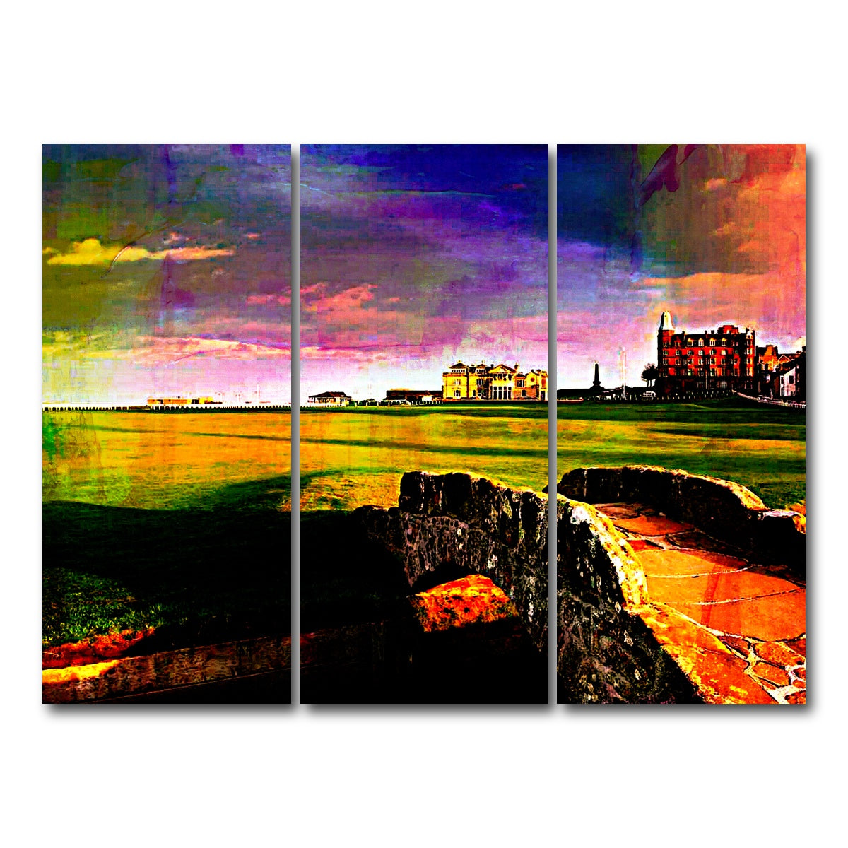 AUTO-MOCKUP WHITE | St. Andrews Old Course | 3 Piece | Gallery Wrap Canvas | group=8x18