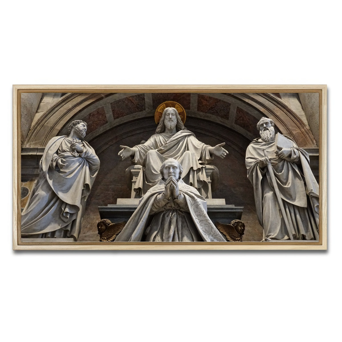 AUTO-MOCKUP WHITE | St. Peter's Basilica Vatican City | 1 Piece | Natural Framed Canvas | group=2x1