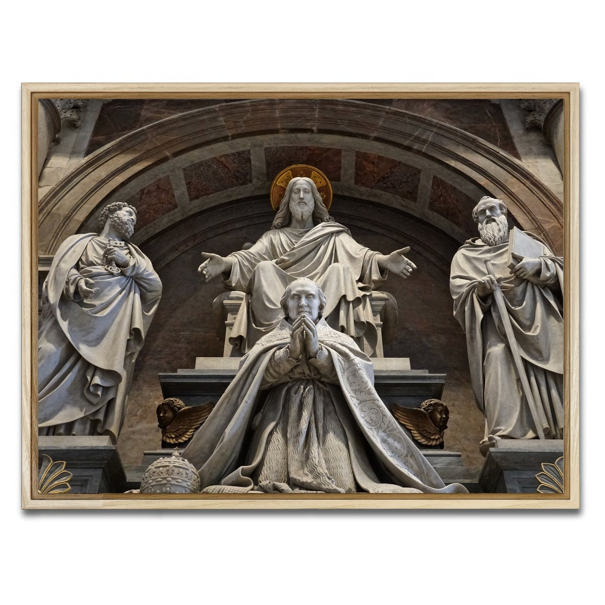 AUTO-MOCKUP WHITE | St. Peter's Basilica Vatican City | 1 Piece | Natural Framed Canvas | group=4x3