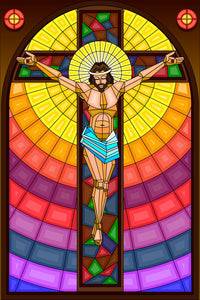 Stained Glass Crucifixion Wall Art