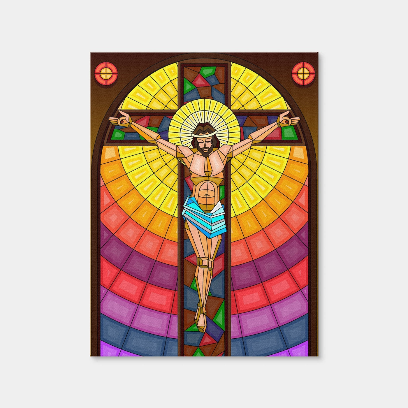 AUTO-MOCKUP WHITE | Stained Glass Crucifixion | 1 Piece | Gallery Wrap | group=3x4