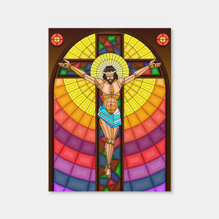 AUTO-MOCKUP WHITE | Stained Glass Crucifixion | 1 Piece | Gallery Wrap | group=3x4