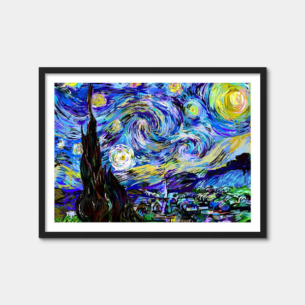 Starry Night Remix Wall Art — Framed Print Format preview