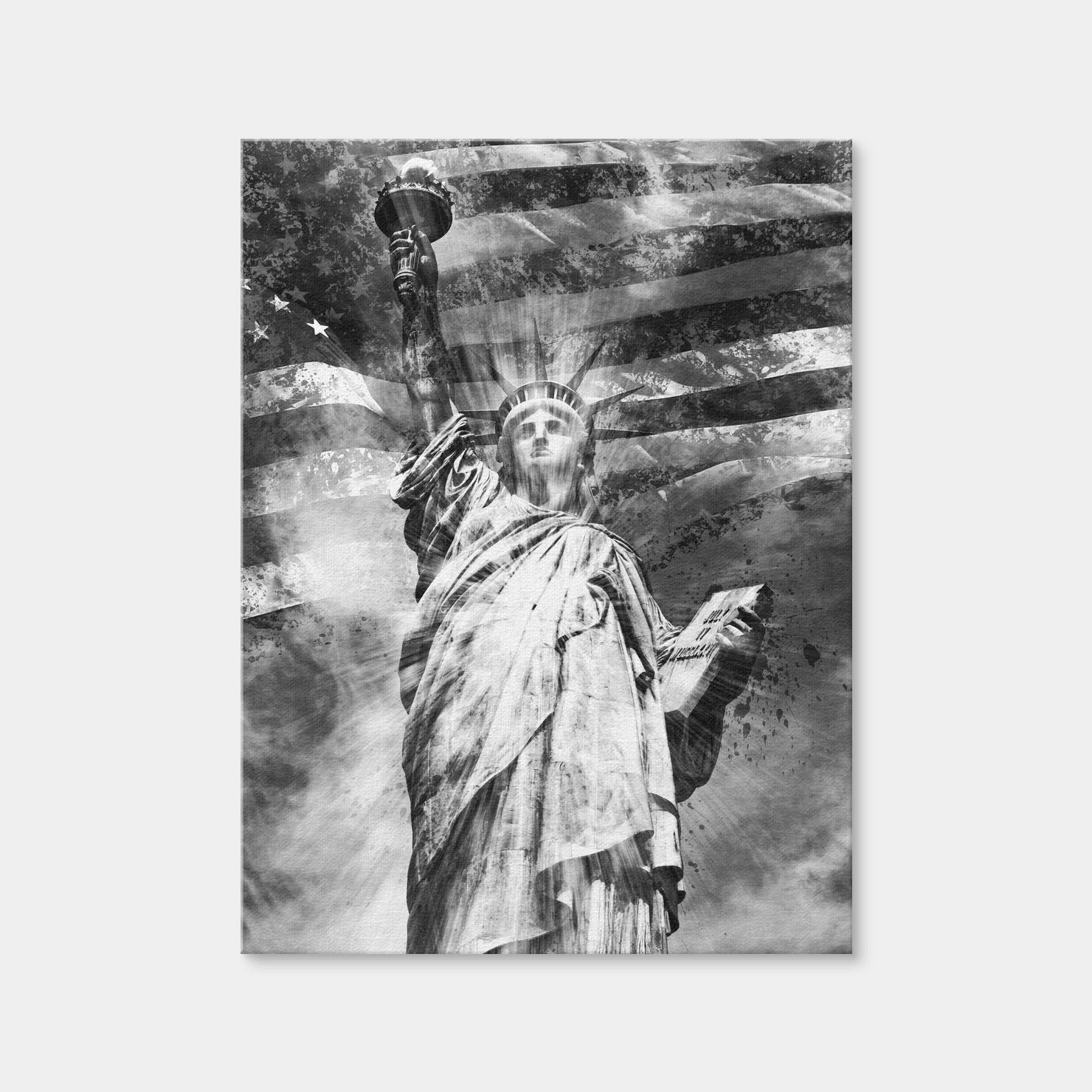 AUTO-MOCKUP WHITE | Statue Of Liberty Monochrome | 1 Piece | Gallery Wrap | group=3x4