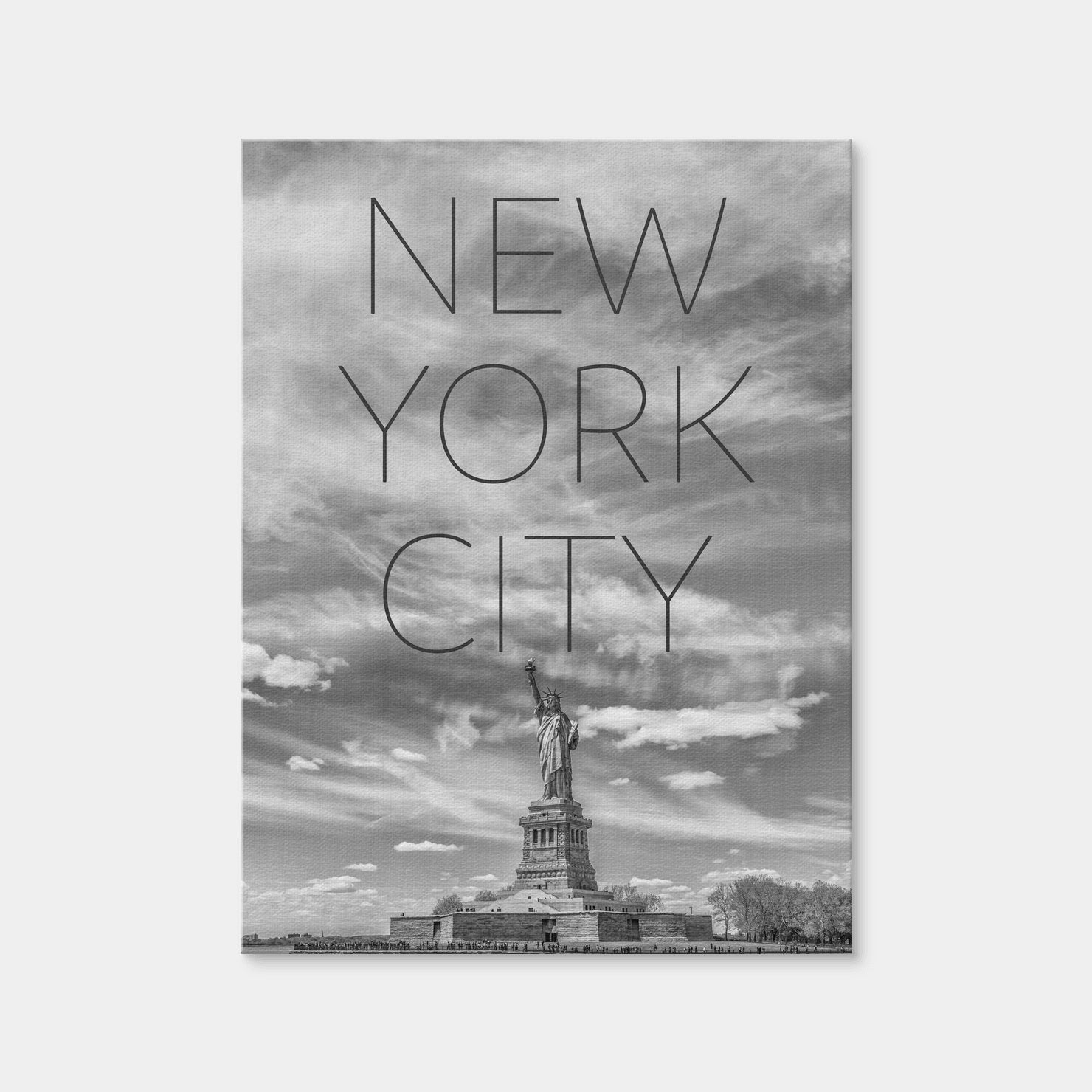 AUTO-MOCKUP WHITE | Statue of Liberty NYC Text | 1 Piece | Gallery Wrap | group=3x4