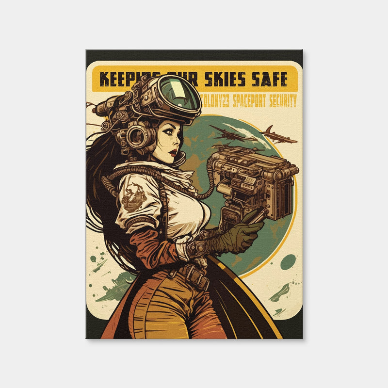 AUTO-MOCKUP WHITE | Steampunk - Keeping Our Skies Safe | 1 Piece | Gallery Wrap | group=3x4