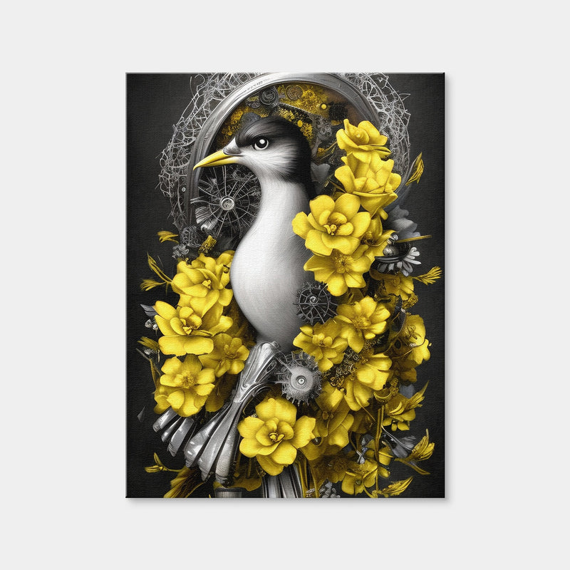 AUTO-MOCKUP WHITE | Steampunk Fantasy Bird | 1 Piece | Gallery Wrap | group=3x4