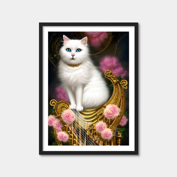 Steampunk Fantasy Cat Wall Art — Framed Print Format preview