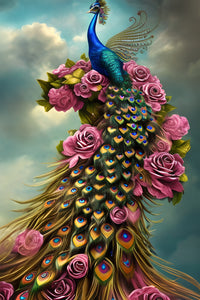 Steampunk Fantasy Peacock Wall Art