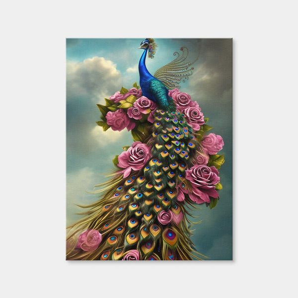 Steampunk Fantasy Peacock Wall Art — Canvas Wrap Format preview