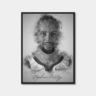 AUTO-MOCKUP WHITE | Stephen Curry | 1 Piece | Black Framed Canvas | group=3x4