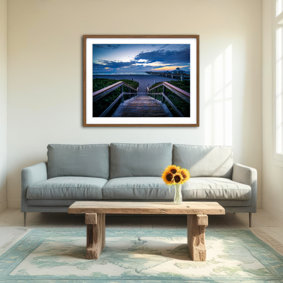 AUTO-MOCKUP ROOM | Steps to Juno Beach Pier Wall Art