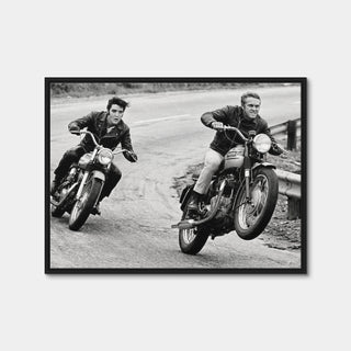 AUTO-MOCKUP WHITE | Steve McQueen and Elvis Presley | 1 Piece | Black Framed Canvas | group=4x3