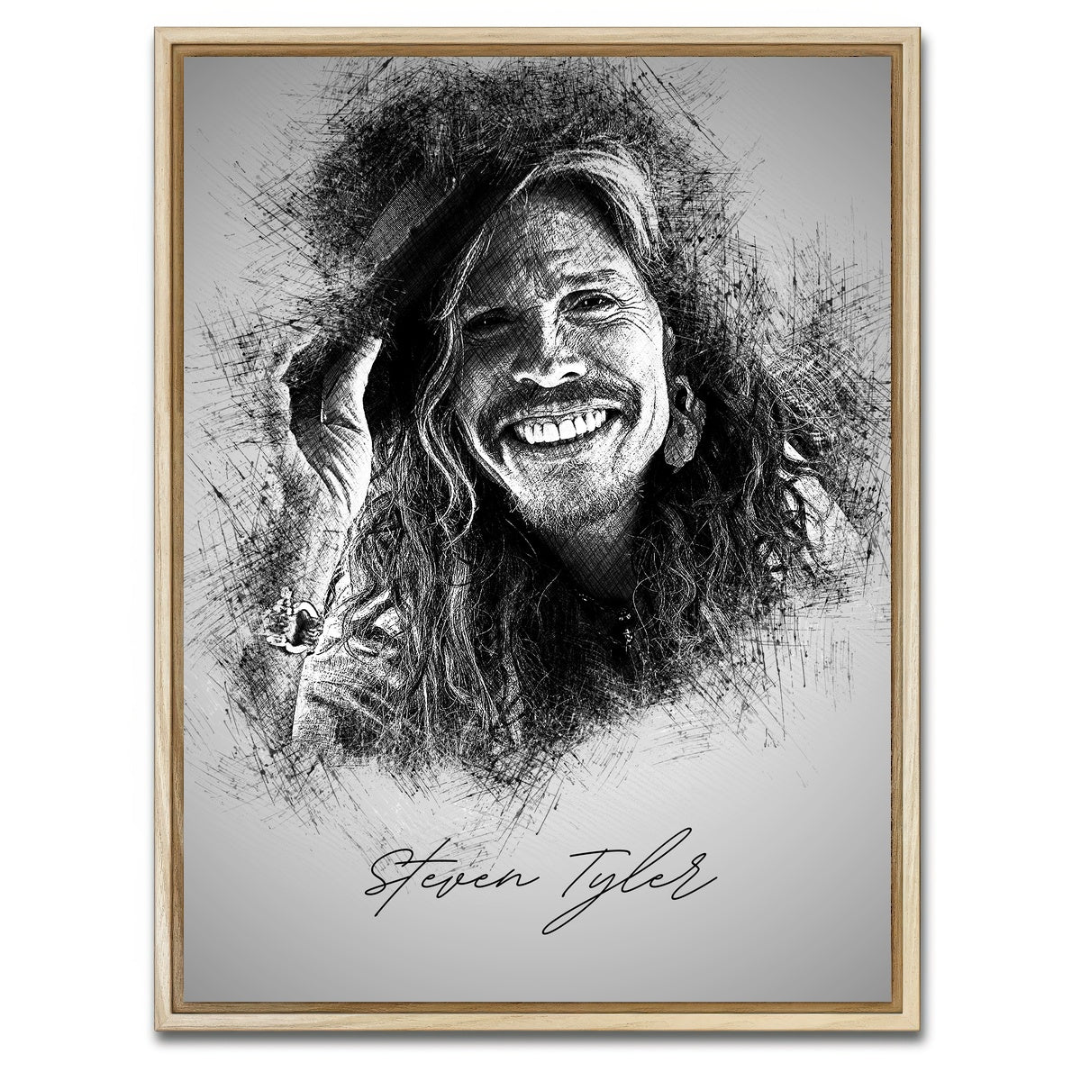 AUTO-MOCKUP WHITE | Steven Tyler | 1 Piece | Natural Framed Canvas | group=3x4