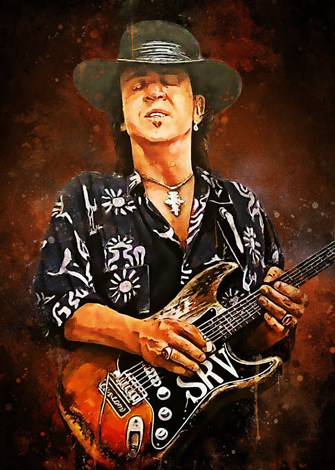 Stevie Ray Vaughan Painting Wall Art