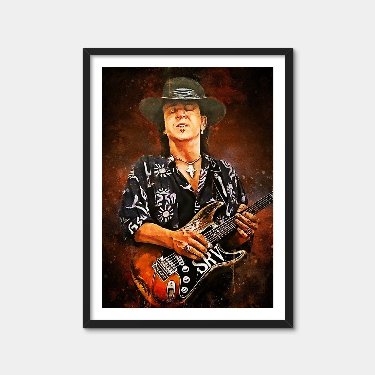 スティーヴィー・レイ・ヴォーン Stevie Ray Vaughan 絵画 Stevie Ray Vaughan Painting Wall Art