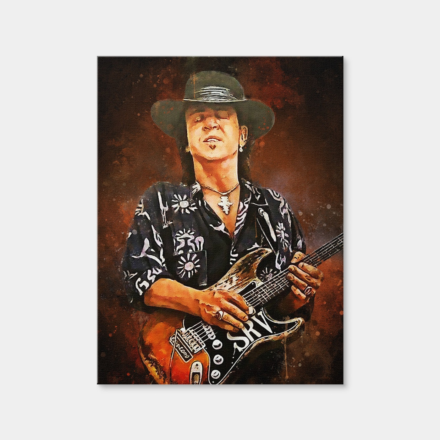 AUTO-MOCKUP WHITE | Stevie Ray Vaughan Painting | 1 Piece | Gallery Wrap | group=3x4