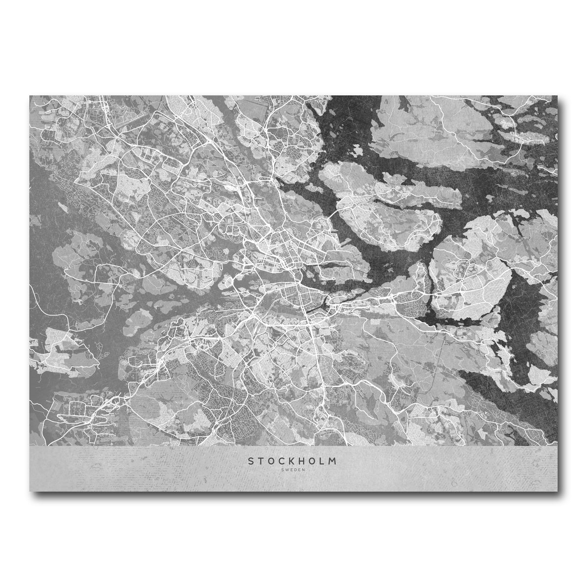 AUTO-MOCKUP WHITE | Stockholm Map 2 | 1 Piece | Gallery Wrap Canvas | group=4x3