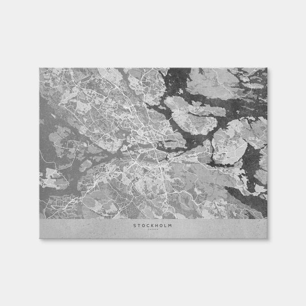 Stockholm Map 2 Wall Art — Canvas Wrap Format preview
