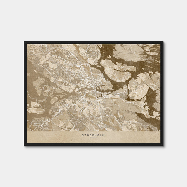 Stockholm Map Wall Art — Framed Canvas Format preview