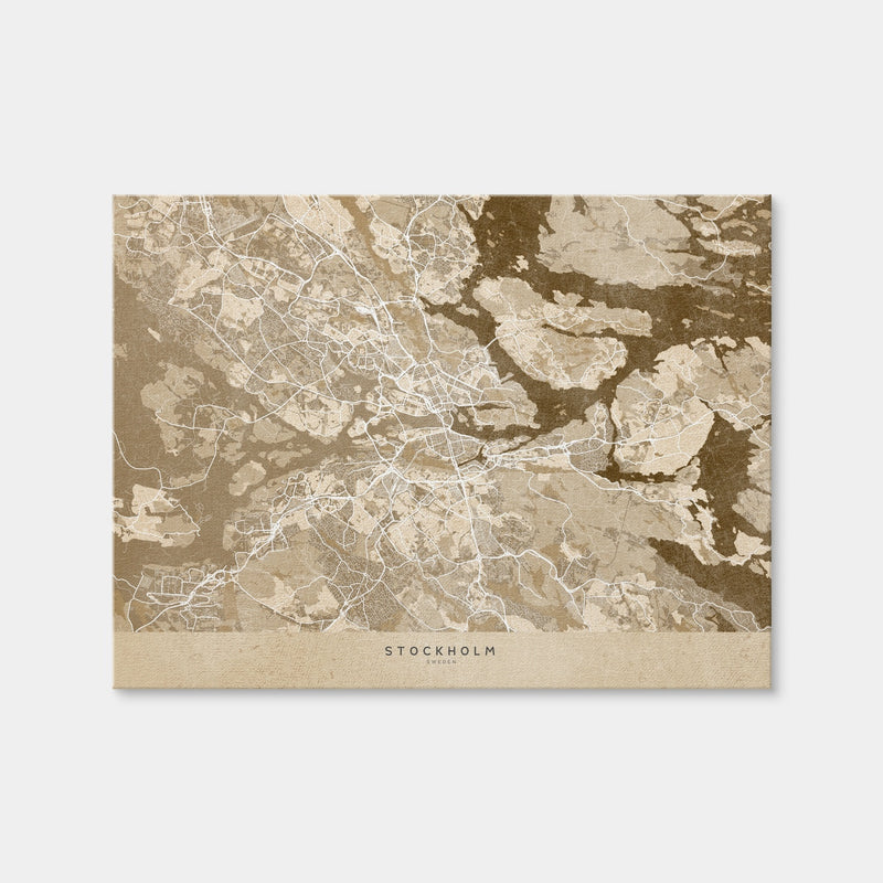 AUTO-MOCKUP WHITE | Stockholm Map | 1 Piece | Gallery Wrap | group=4x3