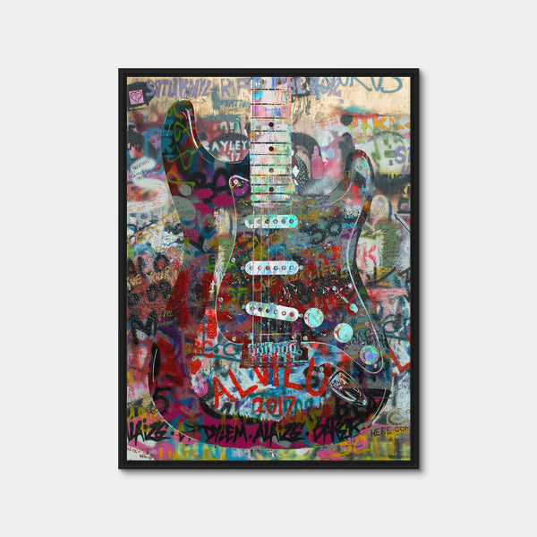 Strat Heavy Graffiti Wall Art — Framed Canvas Format preview