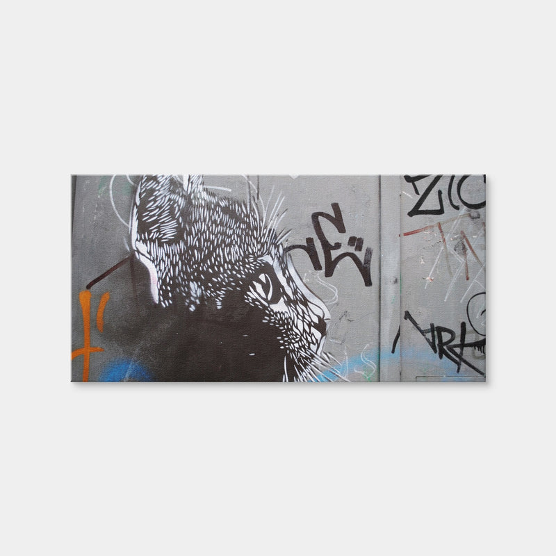 AUTO-MOCKUP WHITE | Street art cat | 1 Piece | Gallery Wrap | group=2x1