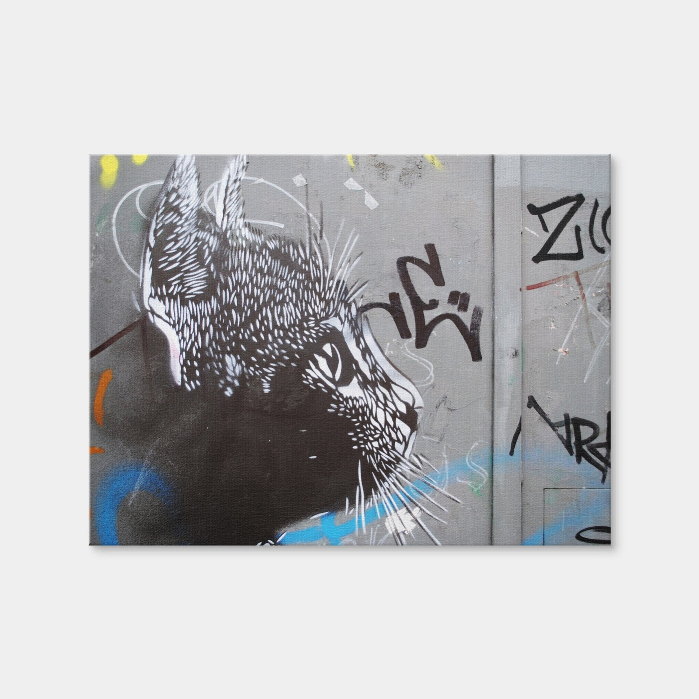AUTO-MOCKUP WHITE | Street art cat | 1 Piece | Gallery Wrap | group=4x3