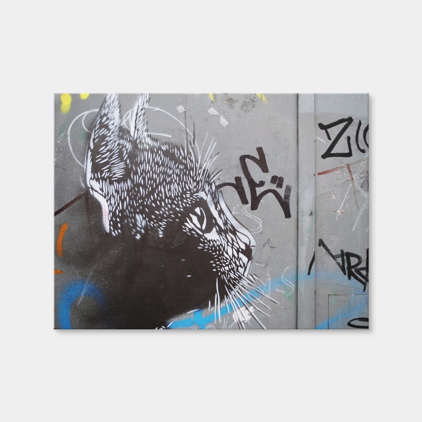 AUTO-MOCKUP WHITE | Street art cat | 1 Piece | Gallery Wrap | group=4x3