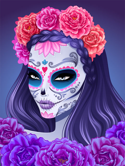 Sugar skull woman Wall Art