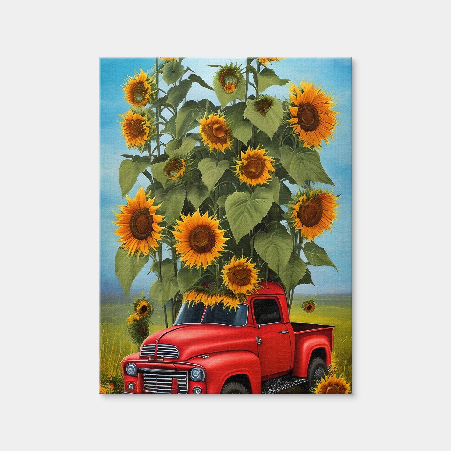 AUTO-MOCKUP WHITE | Sunflower Red Truck | 1 Piece | Gallery Wrap | group=3x4