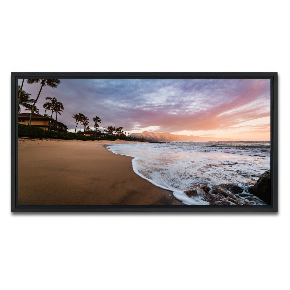 AUTO-MOCKUP WHITE | Sunrise Beach | 1 Piece | Black Framed Canvas | group=2x1