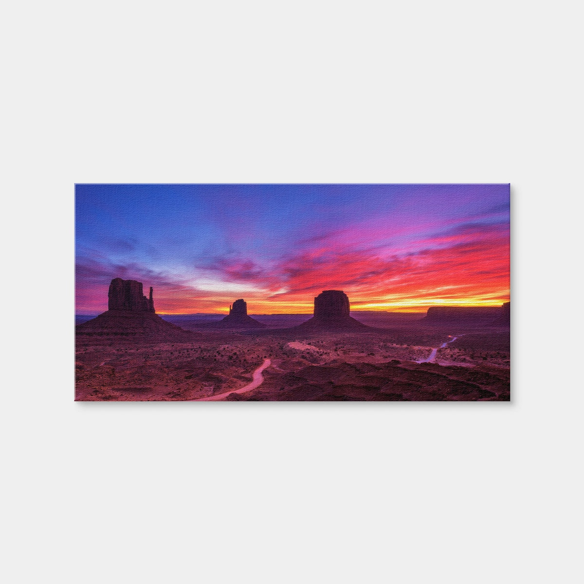 AUTO-MOCKUP WHITE | Sunrise over Monument Valley | 1 Piece | Gallery Wrap Canvas | group=2x1