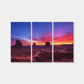AUTO-MOCKUP WHITE | Sunrise over Monument Valley | 3 Piece | Gallery Wrap Canvas | group=12x24