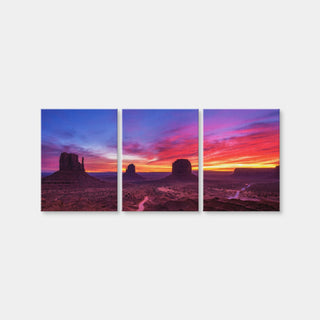 AUTO-MOCKUP WHITE | Sunrise over Monument Valley | 3 Piece | Gallery Wrap Canvas | group=18x24