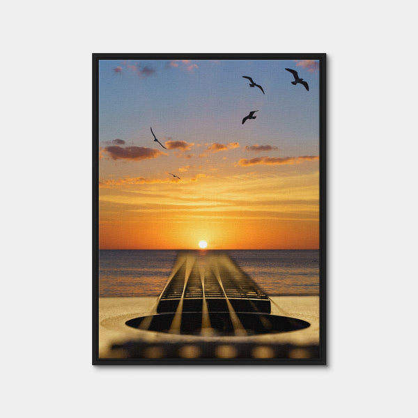 Sunset Guitar Song Wall Art — Framed Canvas Format preview