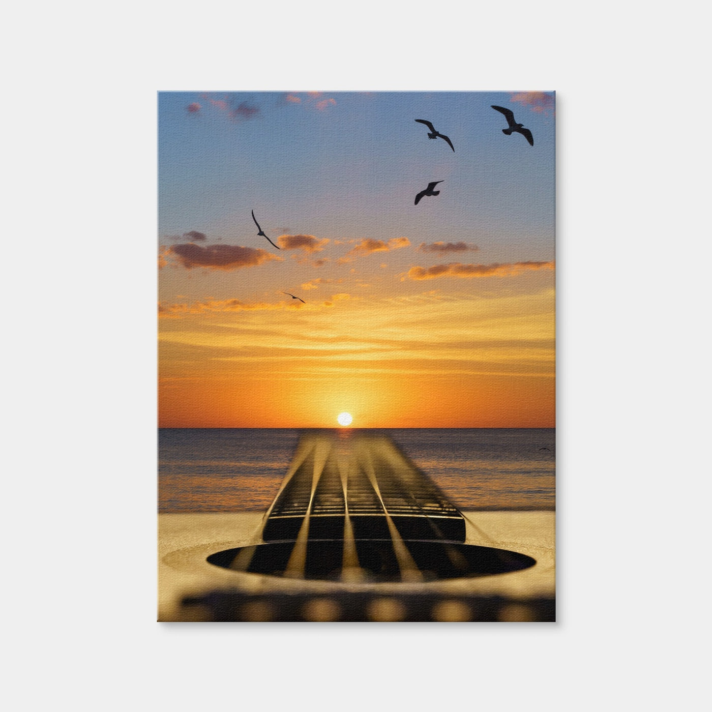 AUTO-MOCKUP WHITE | Sunset Guitar Song | 1 Piece | Gallery Wrap | group=3x4