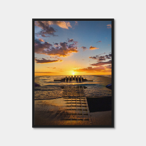 Sunset Guitar Wall Art — Framed Canvas Format preview