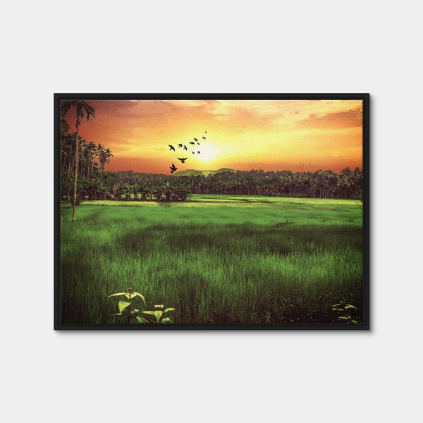 Sunset Landscape Wall Art — Framed Canvas Format preview