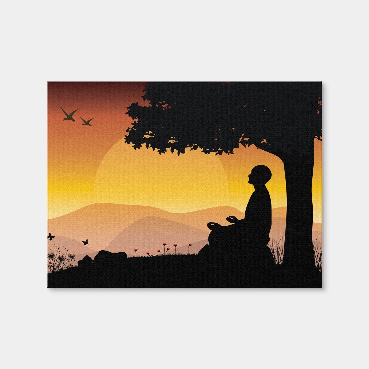 AUTO-MOCKUP WHITE | Sunset Meditation | 1 Piece | Gallery Wrap Canvas | group=4x3